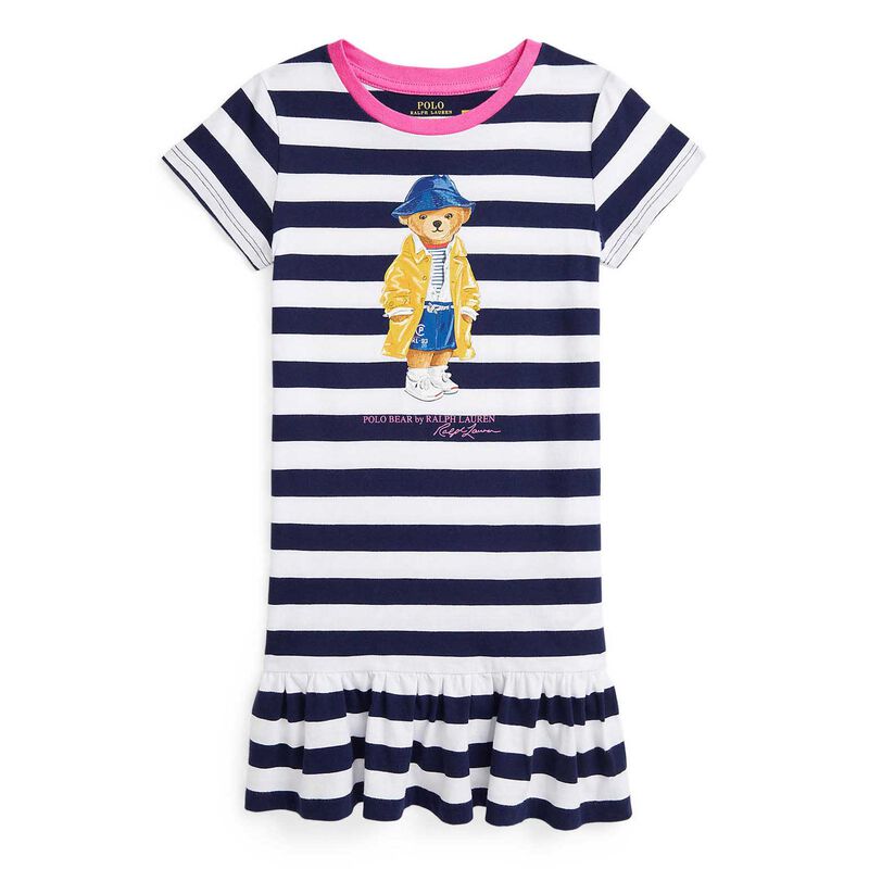 Ralph Lauren Striped Polo Bear Cotton Jersey Dress image number 0